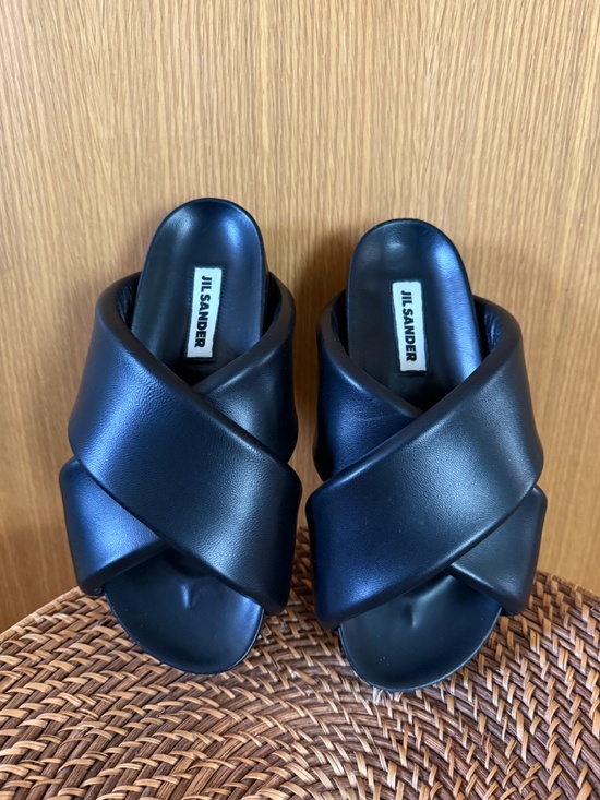 Jil Sander crossover-strap leather sandals